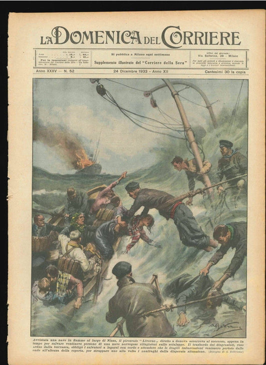 DOMENICA DEL CORRIERE N 52 - 24 DICEMBRE 1933 - ILL. A BELTRAME