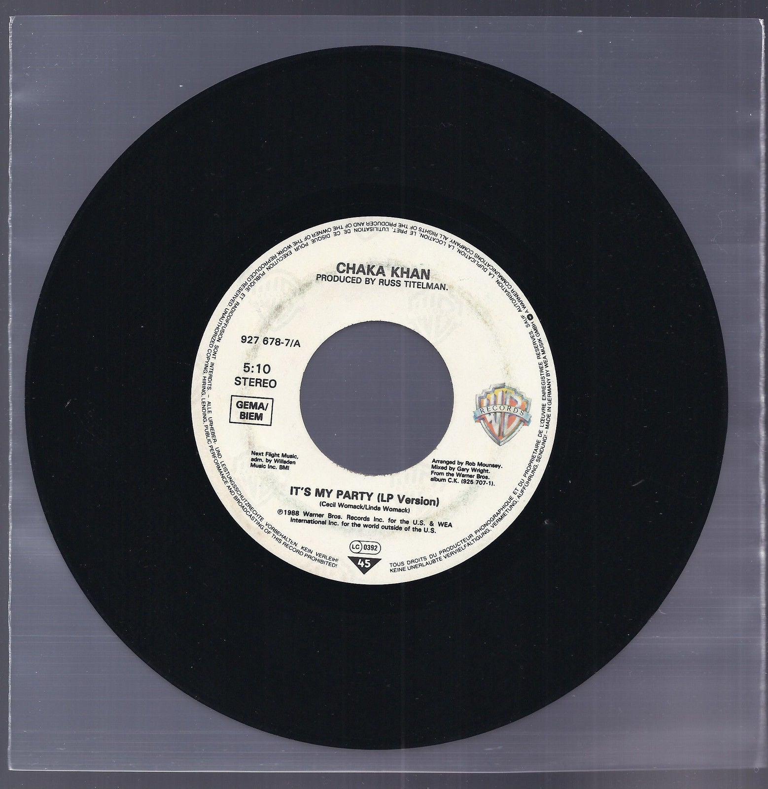 IT'S MY PARTY - WHERE ARE YOU TONITE == CHAKA KHAN