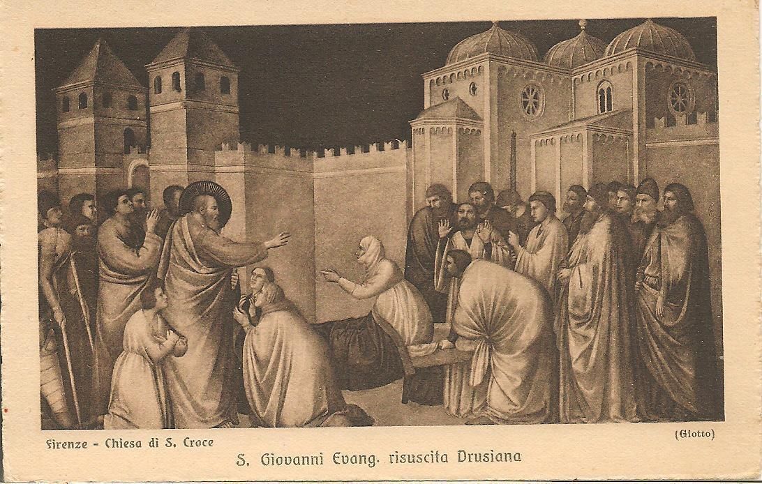 FIRENZE -CHIESA DI S.CROCE-GIOTTO-S.GIOVANNI EVANGELISTA RIS