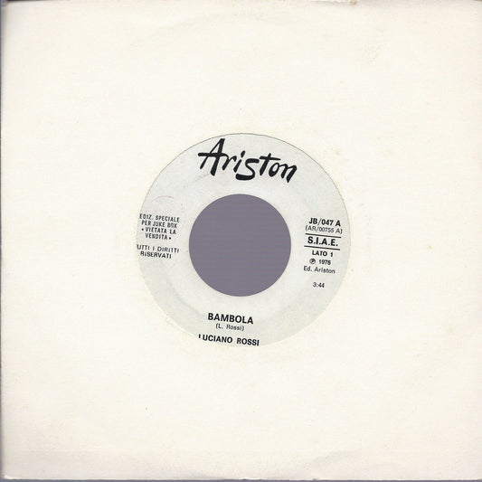 BAMBOLA # LUCIANO ROSSI -- SOUL CHA CHA # VAN Mc COY - Edizione per Juke Box
