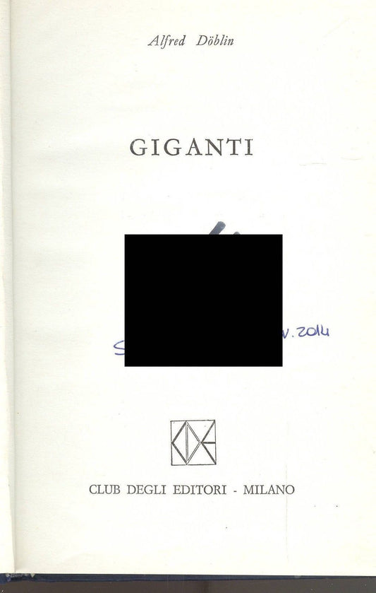 GIGANTI - ALFRED DOBLIN ED. CDE