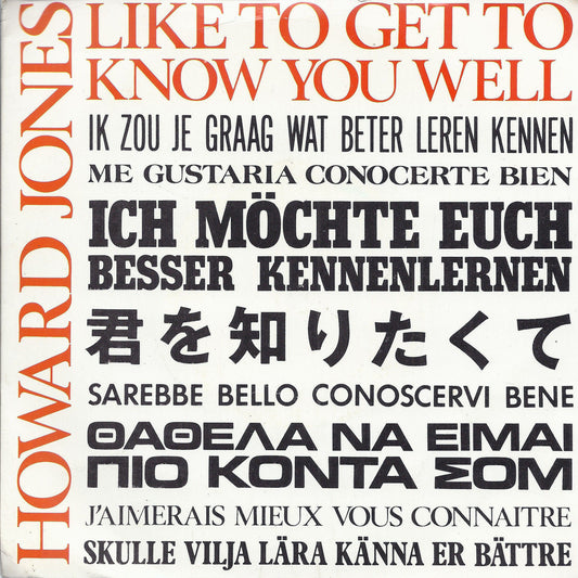 LIKE TO GET TO KNOW YOU WELL - BOUNCE RIGHT BACK # HOWARD JONES - UK press