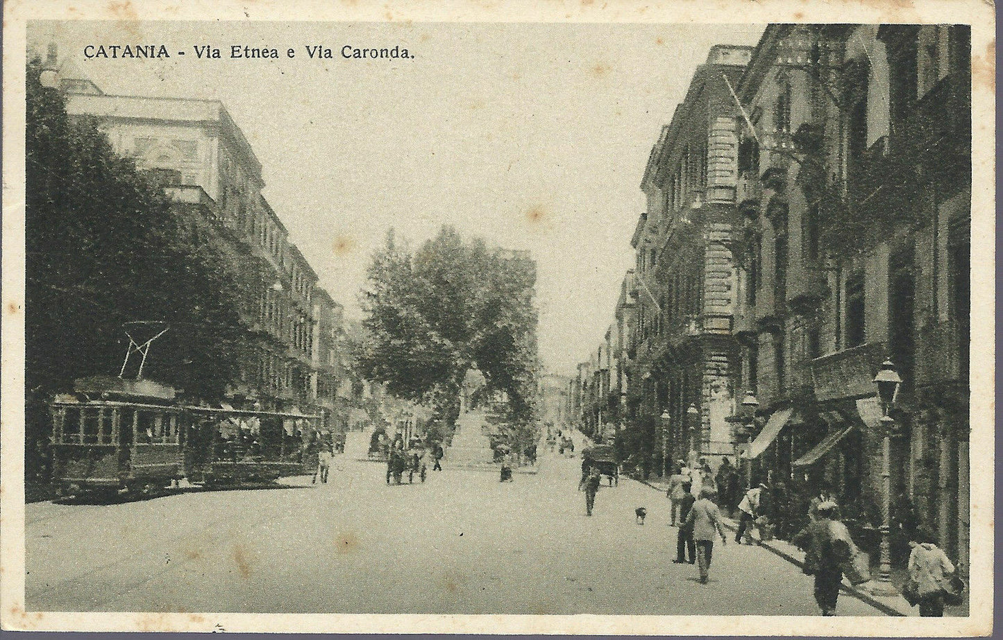 CATANIA - VIA ETNEA e VIA CARONDA - V 1934 - FP - TRAM  anim