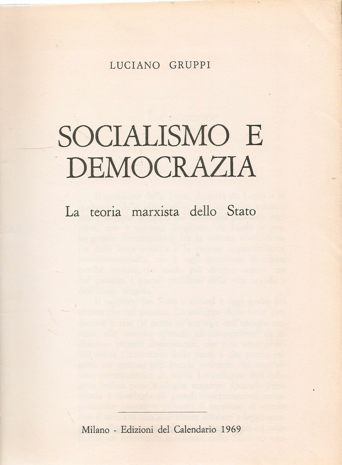 SOCIALISMO E DEMOCRAZIA - LUCIANO GRUPPI