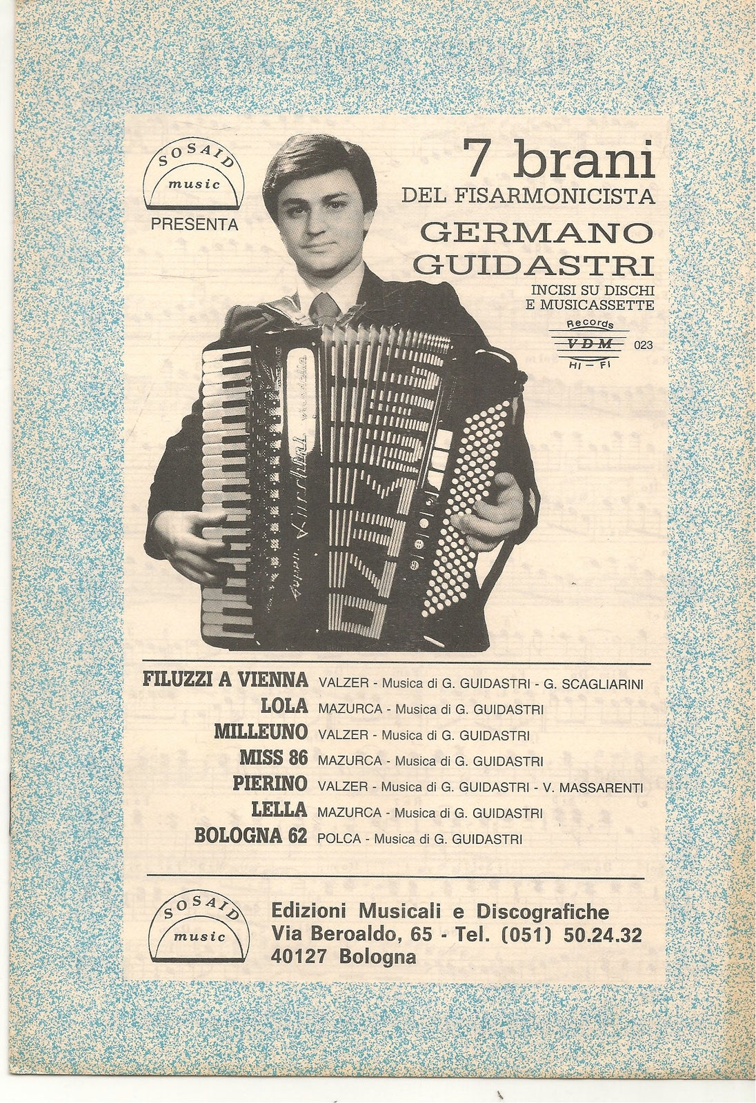 GERMANO GUIDASTRI. 7 BRANI PER FISARMONICA - SPARTITO-SHEET MUSIC
