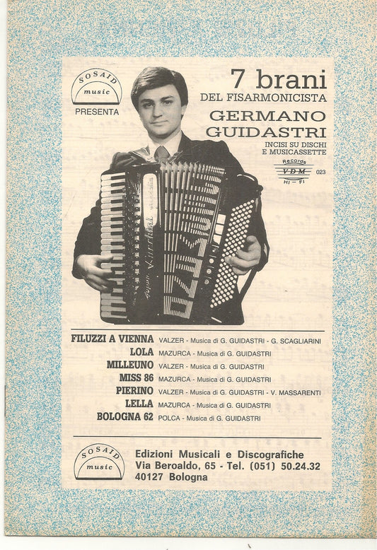 GERMANO GUIDASTRI. 7 BRANI PER FISARMONICA - SPARTITO-SHEET MUSIC