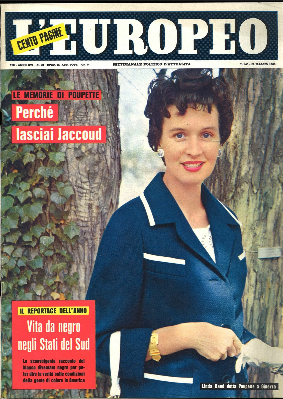 L'EUROPEO 29 MAGGIO 1960 - LE MEMORIE DI POUPETTE - VITA DA NEGRO