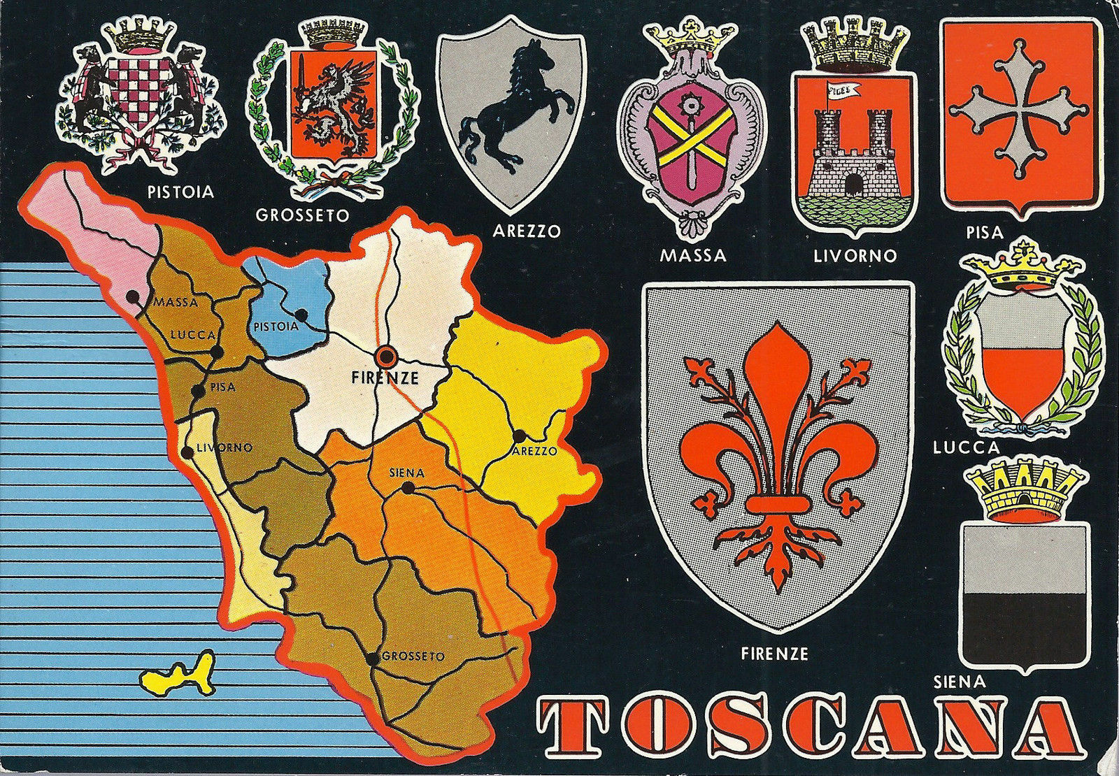 TOSCANA - DISEGNATA - STEMMI - V 1977 - FG