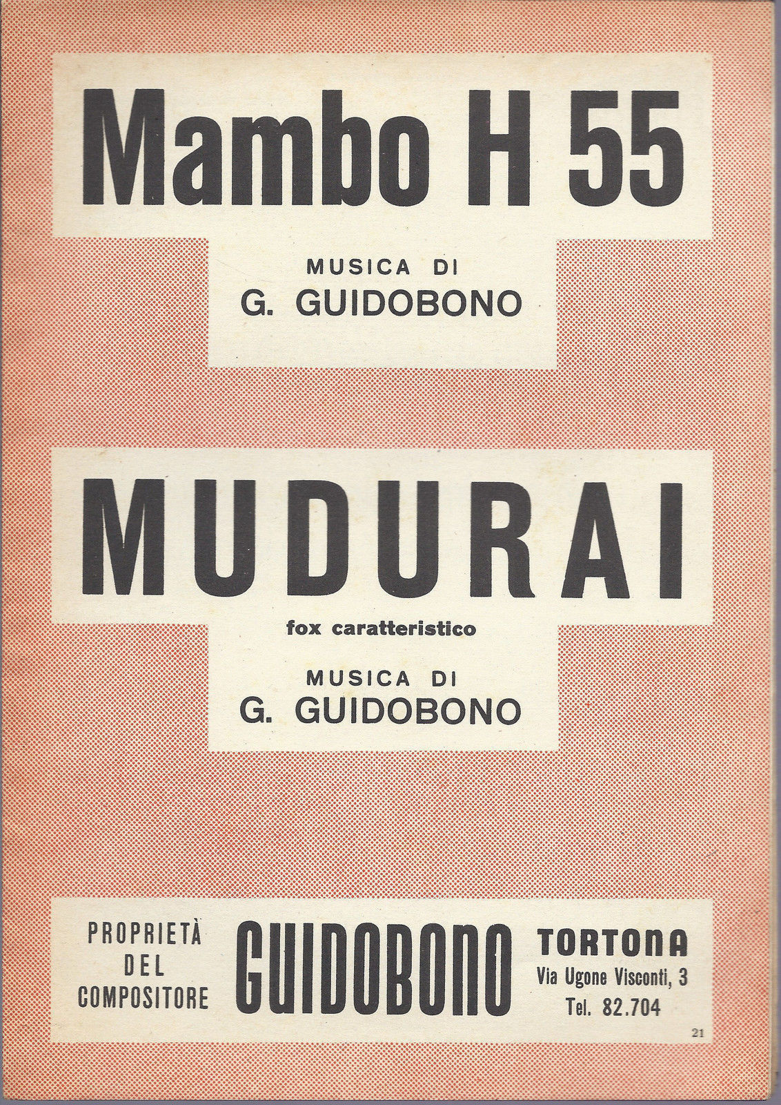 MAMBO H55 - MUDURAI    G. Guidobono # SPARTITO