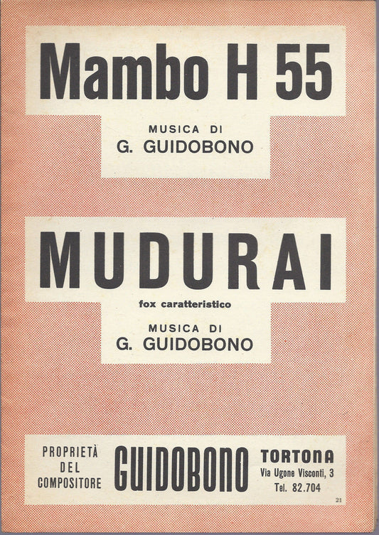 MAMBO H55 - MUDURAI    G. Guidobono # SPARTITO