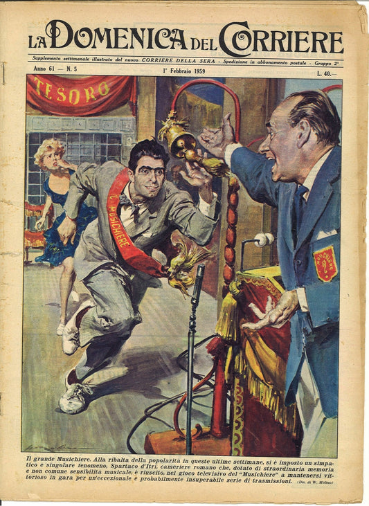 DOMENICA DEL CORRIERE N. 5 - 1 FEBBRAIO 1959 - ILL. WALTER MOLINO