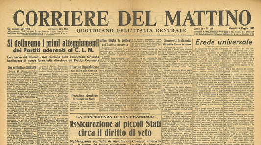 IL CORRIERE DEL MATTINO 29 GENNAIO 1945 - CONDANNE BUFFARINI BOTTAI FEDERZONI