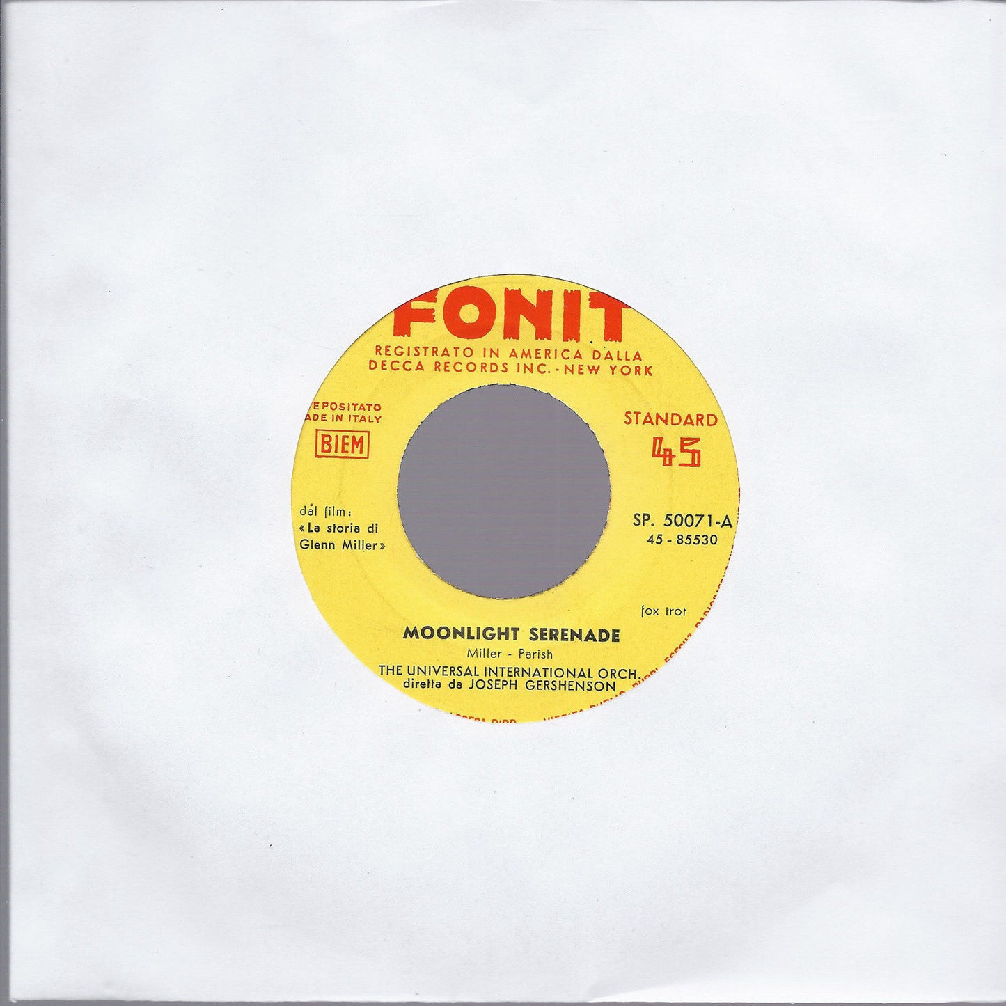 MOONLIGHT SERENADE - TUXEDO JUNCTION # UNIVERSAL INTERNAT. ORCH.  J. Gershenson