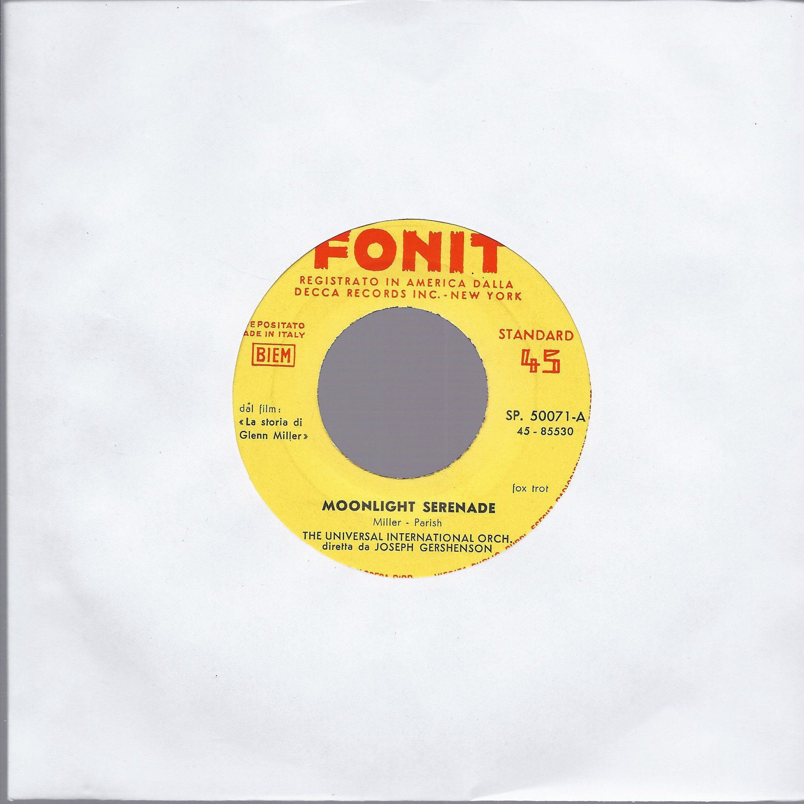 MOONLIGHT SERENADE - TUXEDO JUNCTION # UNIVERSAL INTERNAT. ORCH.  J. Gershenson