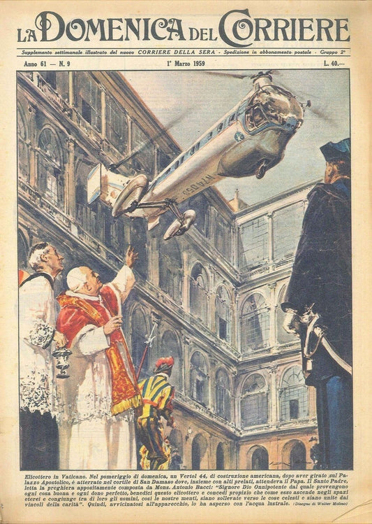 DOMENICA DEL CORRIERE N 9 - 1 MARZO 1959 - ILLUSTRAZIONI W. MOLINO