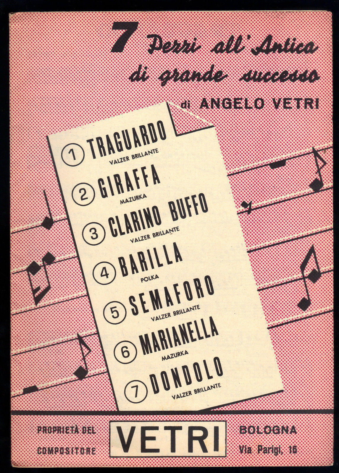 7 PEZZI ALL'ANTICA DI GRANDE SUCCESSO di ANGELO VETRI# SPARTITO