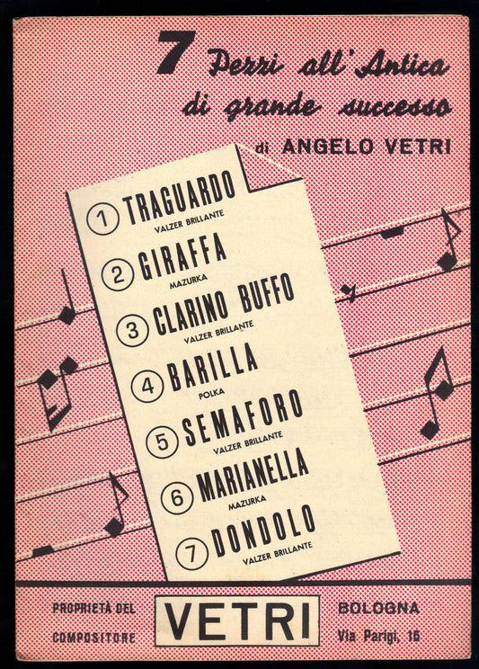 7 PEZZI ALL'ANTICA DI GRANDE SUCCESSO di ANGELO VETRI# SPARTITO