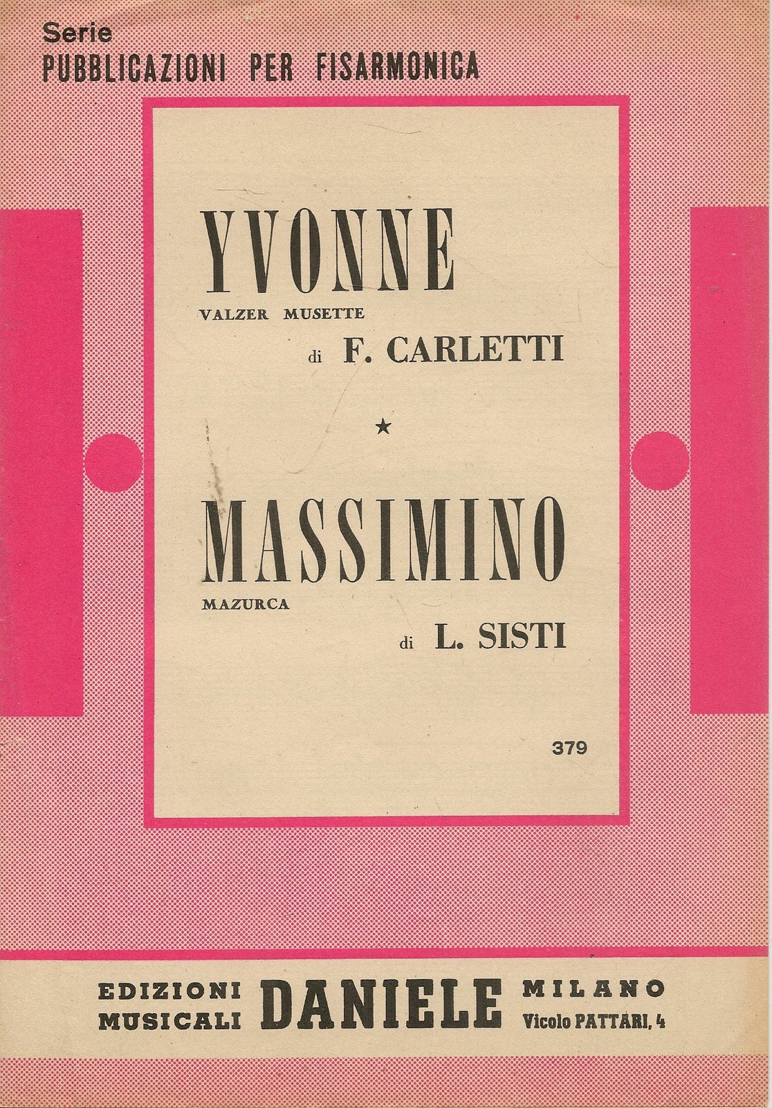 YVONNE - MASSIMINO - SPARTITO-SHEET MUSIC