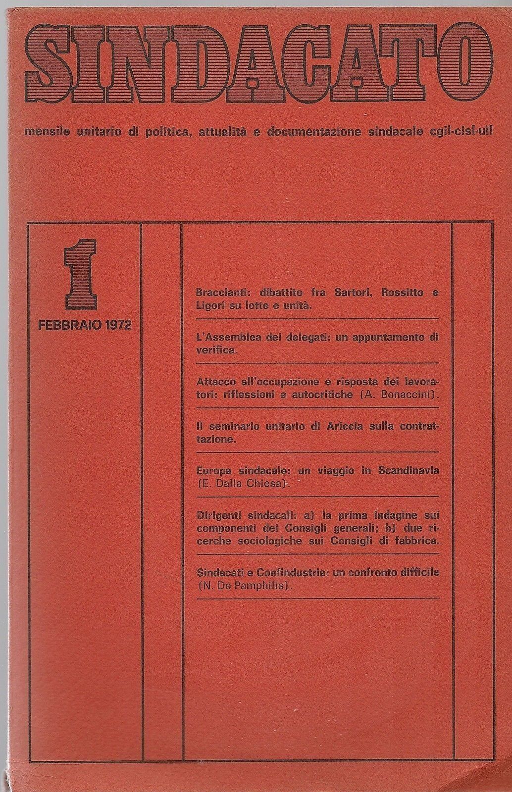 SINDACATO - FEBBRAIO 1972