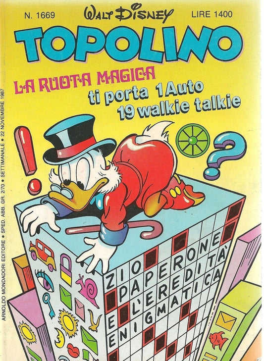 TOPOLINO N° 1669 - 22 NOVEMBRE 1987