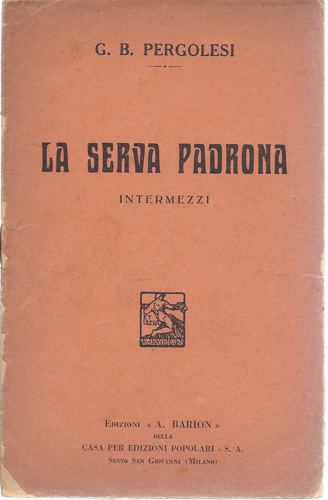 LA SERVA PADRONA - G.B. PERGOLESI # LIBRETTO D'OPERA