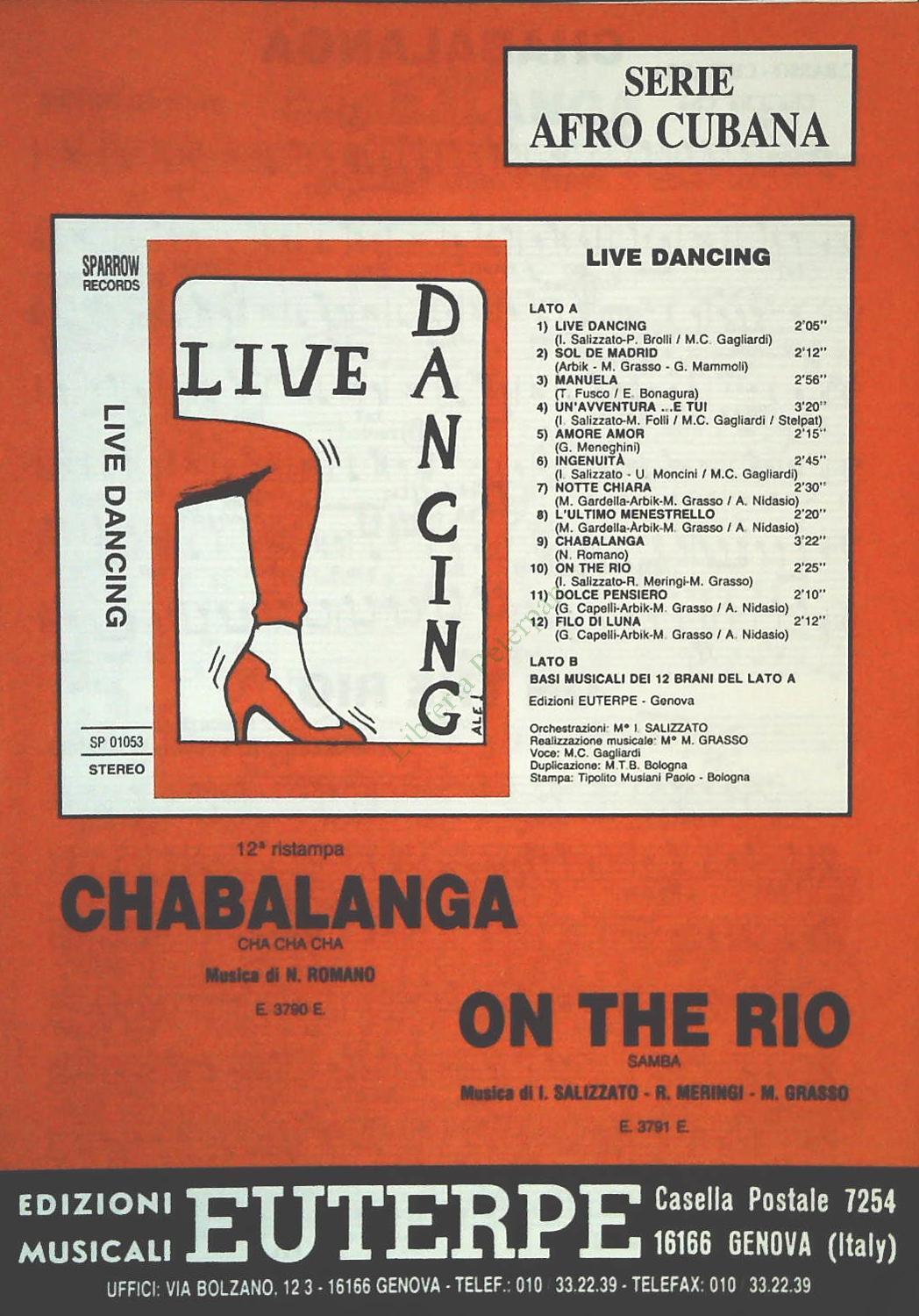 CHABALANGA. cha cha cha -ON THE RIO. samba - SPARTITO-SHEET MUSIC