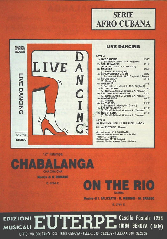 CHABALANGA. cha cha cha -ON THE RIO. samba - SPARTITO-SHEET MUSIC