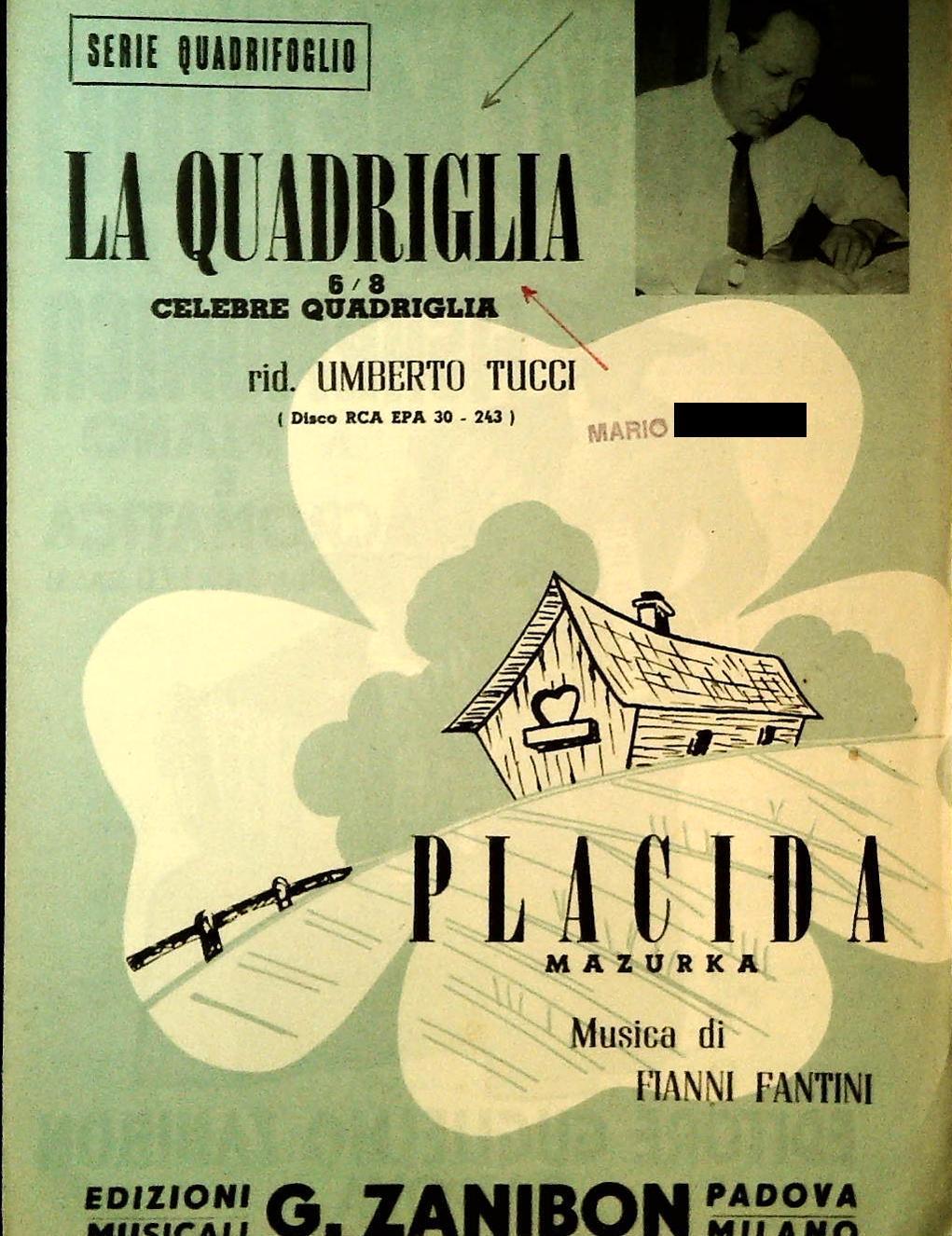 LA QUADRIGLIA - PLACIDA.mazurka - SPARTITO-SHEET MUSIC