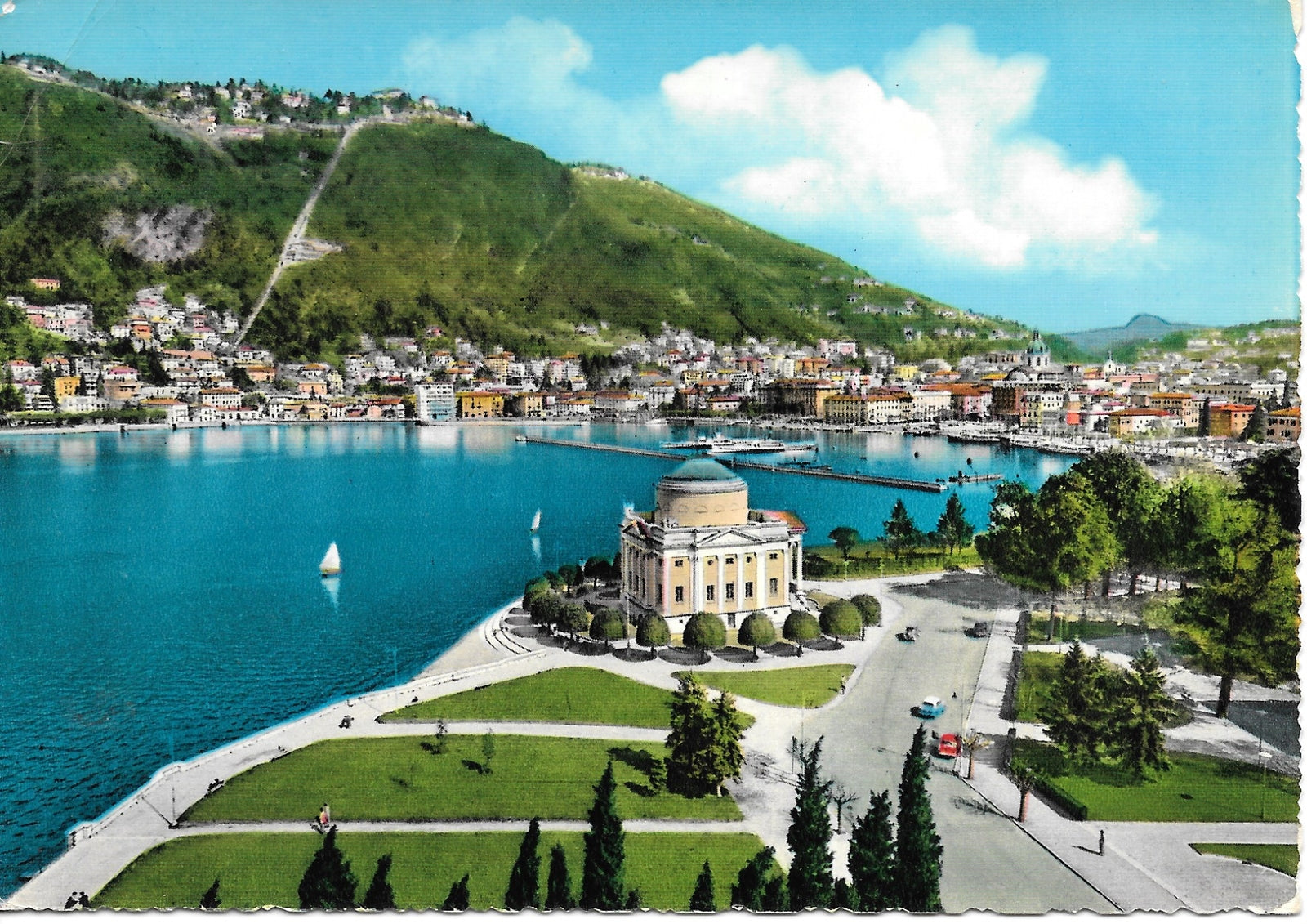 COMO E BRUNATE - PANORAMA - V1963 - ACQUARELLATA