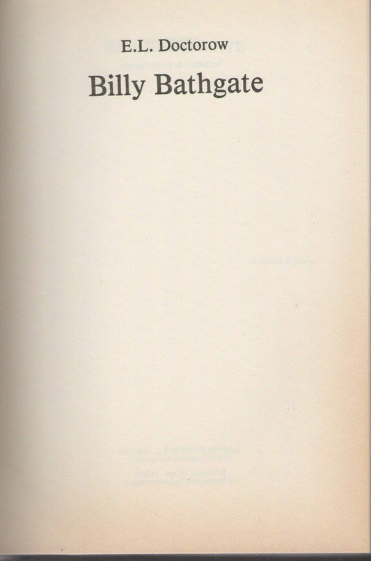 BILLY BATHGATE - E.L. DOCTOROW