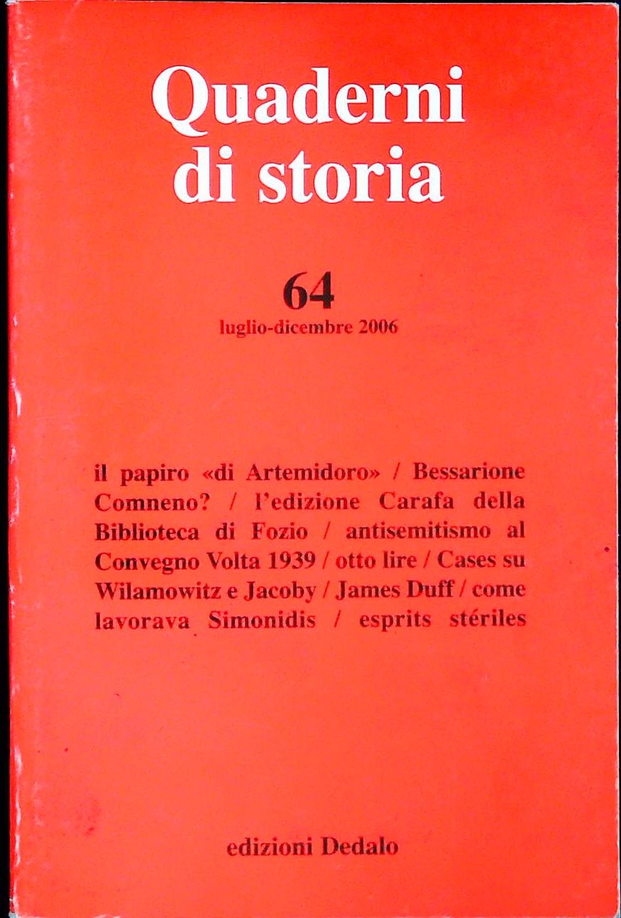 QUADERNI DI STORIA N. 64 - 2006