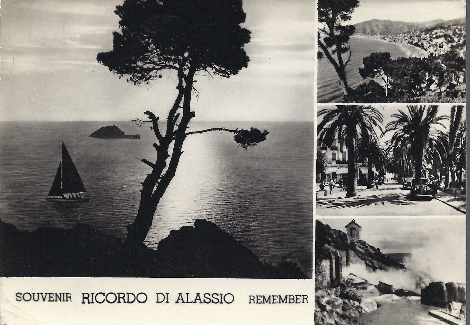 ALASSIO - RICORDO - 4 VEDUTE - V1955