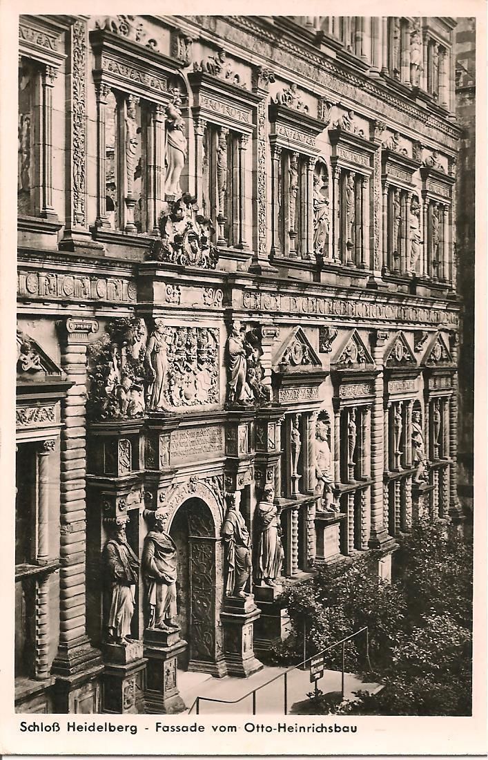 SCHLOSS HEIDLBERG - FASSADE VONM OTTO-HEINRICHBAU - V1952