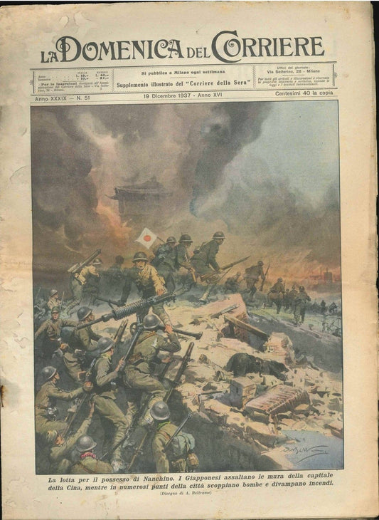 DOMENICA DEL CORRIERE N 51 - 19 DICEMBRE 1937 - ILL. A BELTRAME