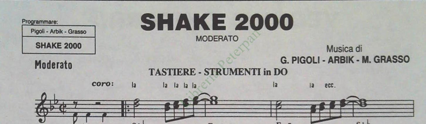 VECCHIA CHIARRA. beguine-SHAKE 2000. moderato - SPARTITO-SHEET MUSIC