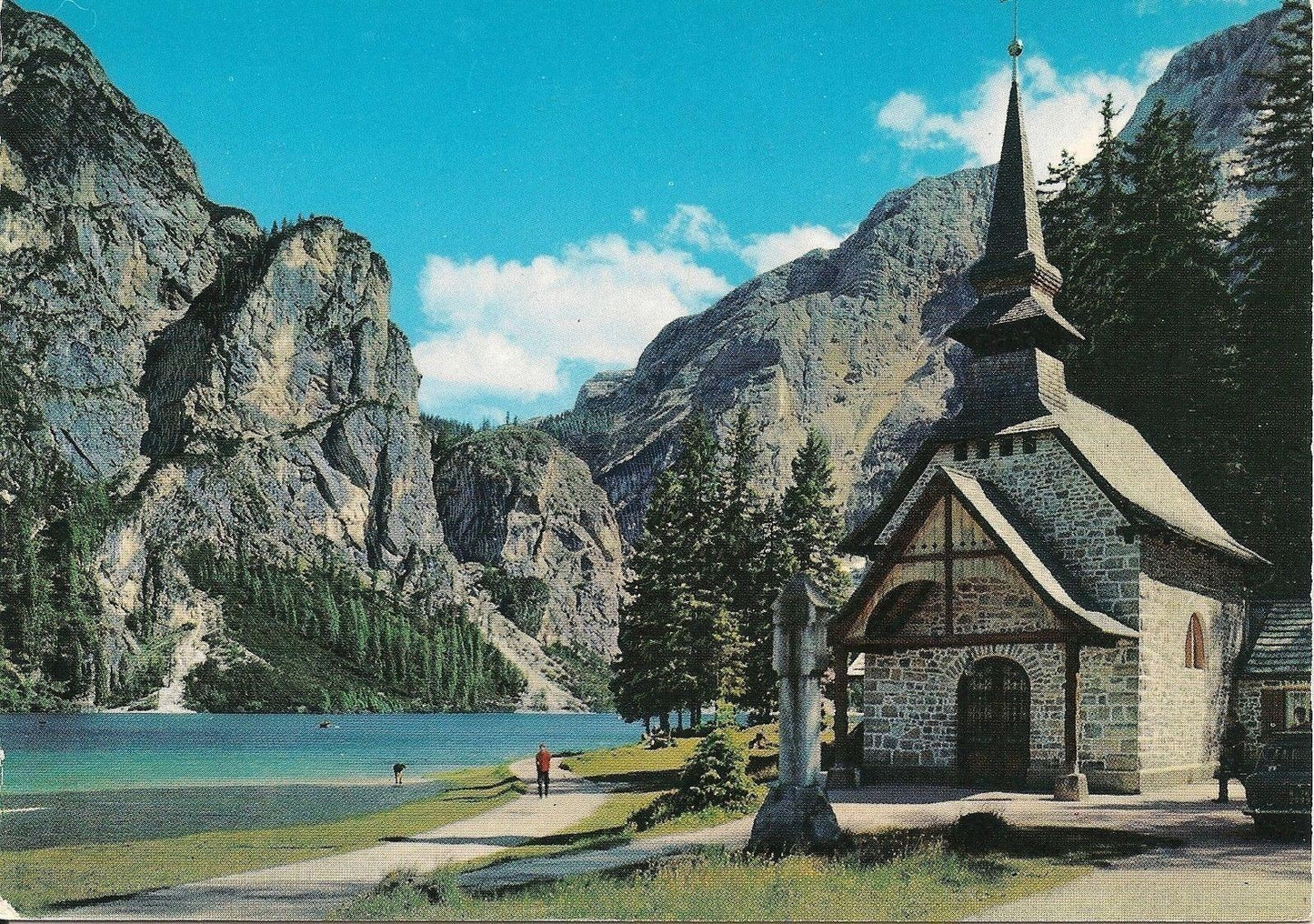 LAGO DI BRAIES - PANORAMA - ACQUARELLATA - NV