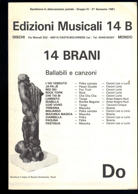 14 BRANI BALLABILI E CANZONI # SPARTITO - STRUMENTI IN DO
