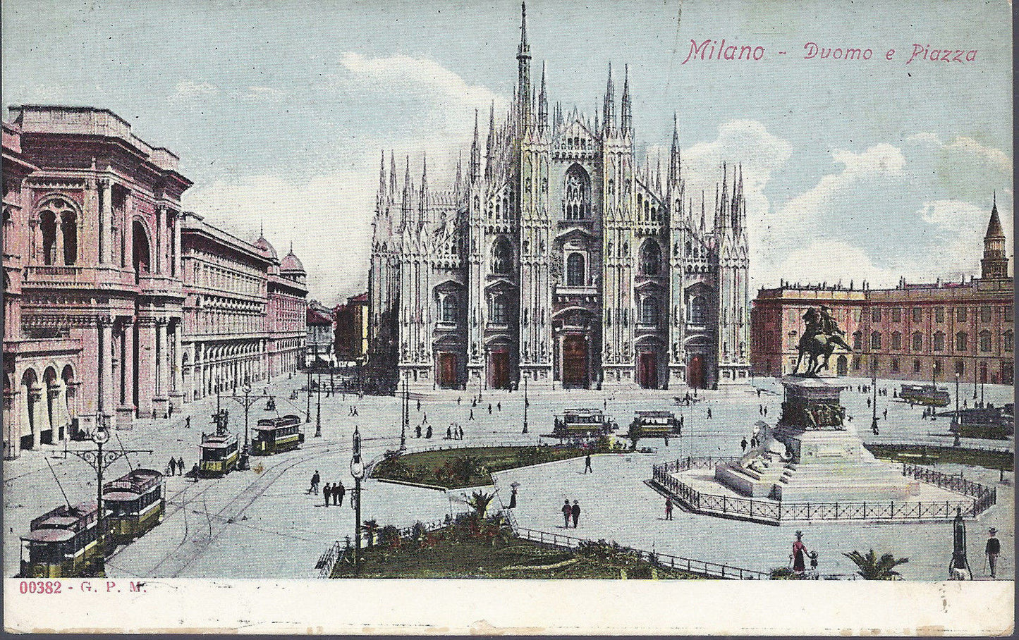 MILANO - DUOMO E PIAZZA - NV - FP - DORSO UNITO - TRAM