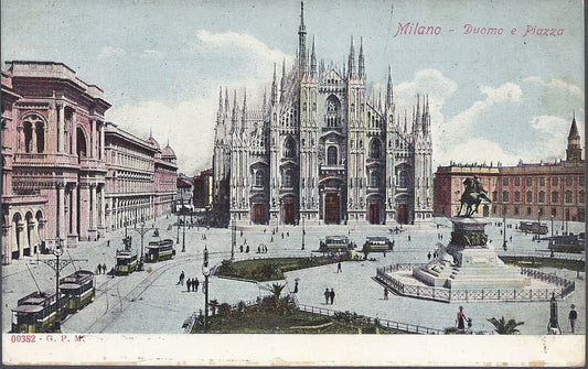 MILANO - DUOMO E PIAZZA - NV - FP - DORSO UNITO - TRAM