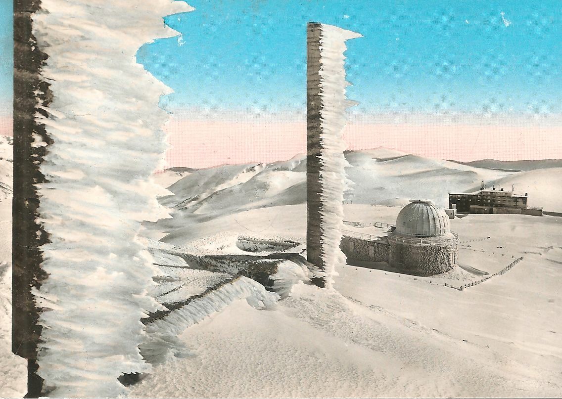 GRAN SASSO - OSSERVATIOE ALBERGO CAMPO IMPERATORE 1961 - ACQUARELLATA