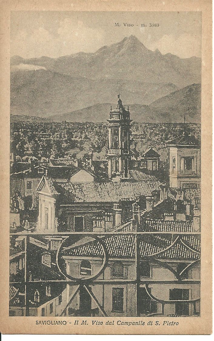 SAVIGLIANO - IL MONVISO DAL CAMPANILE DI S. PIETRO - NV