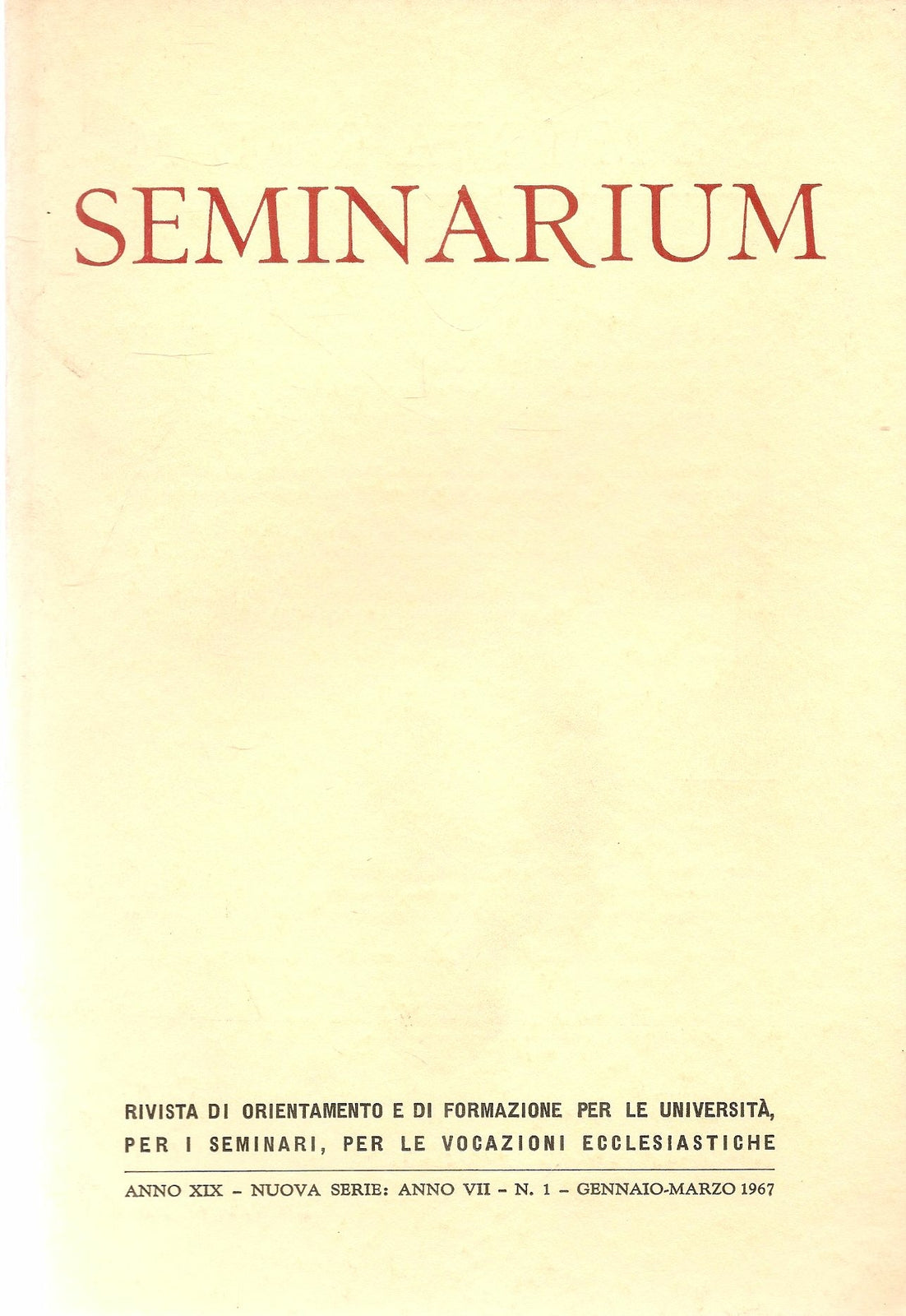 SEMINARIUM N. 1 - 1967