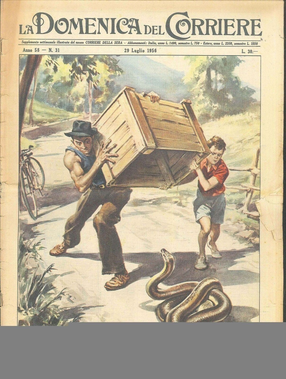 DOMENICA DEL CORRIERE N 58 - 29 LUGLIO 1956 - ILL. WALTER MOLINO