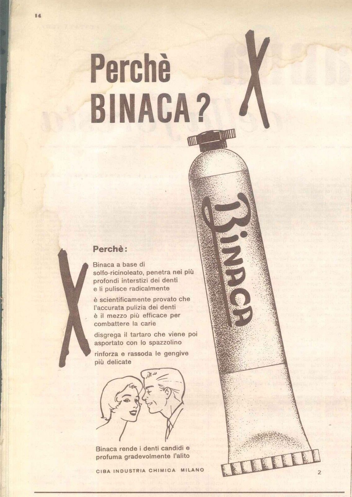 BINACA DENTRIFICIO - IGIENE PERSONALE - ADVERSITING