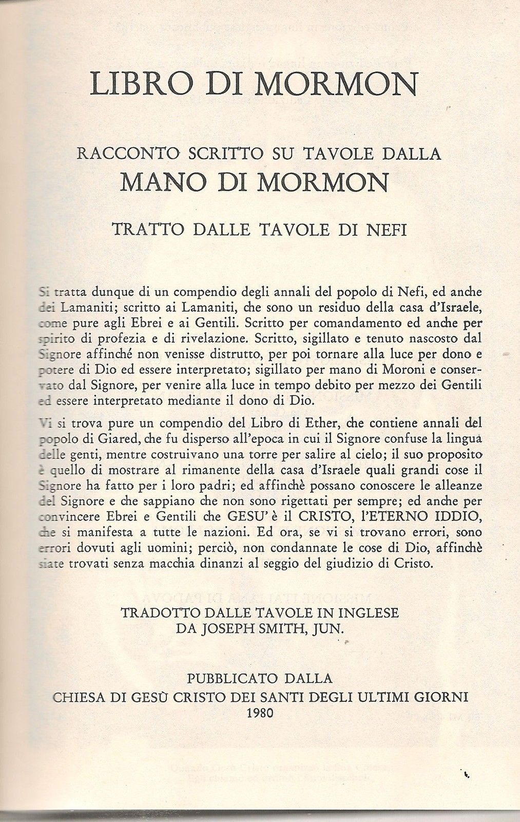 LIBRO DI MORMON - MM