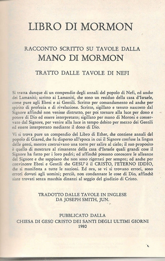 LIBRO DI MORMON - MM