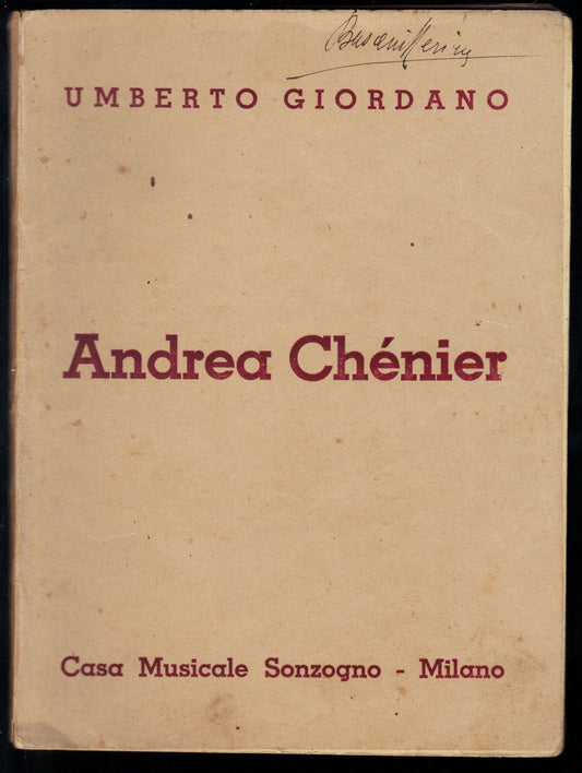 ANDREA CHENIER - U. GIORDANO # LIBRETTO D'OPERA - L. ILLICA - ED. SONZOGNO 1935