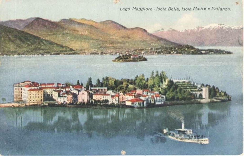 ISOLA BELLA - ISOLA MADRE -  PALLANZA - 1910 - ACQUARELLATA