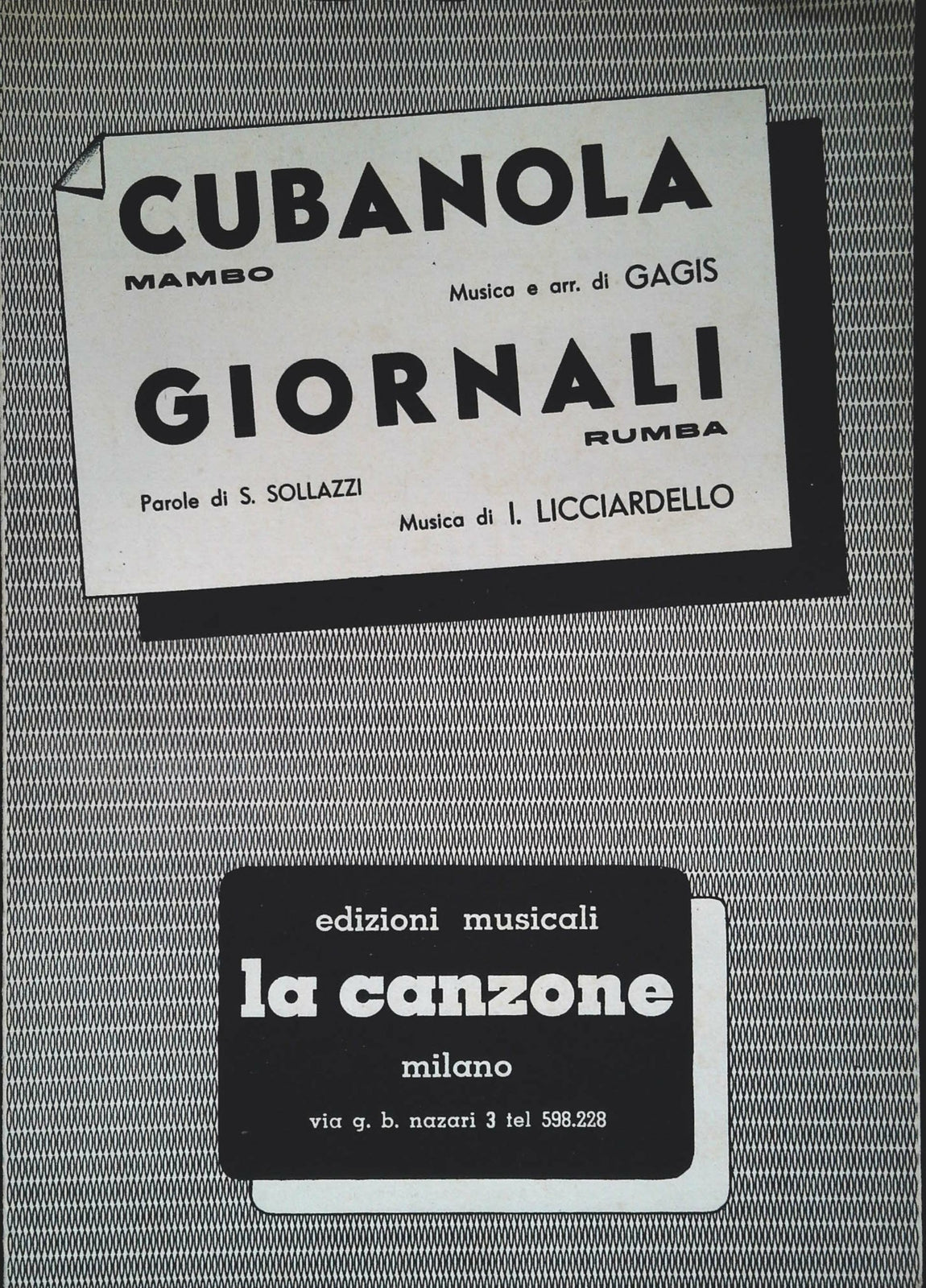 CUBANOLA - GIORNALI - SPARTITO-SHEET MUSIC