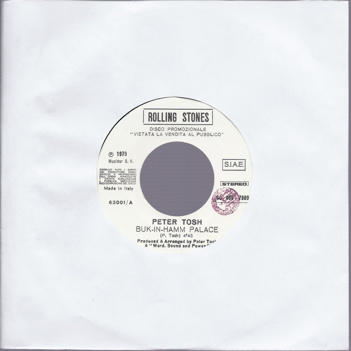 BUK-IN-HAMM PALACE # PETER TOSH -- MISS MONDO # CARILLON - Promo, white label